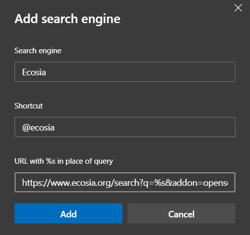 Search engine shortcut